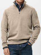 Abel | Half Zip Fleece Mens Sweatshirt, Khaki