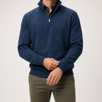 Abel | Half Zip Fleece Mens Sweatshirt, Navy Blue