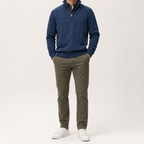 Abel | Half Zip Fleece Mens Sweatshirt, Navy Blue