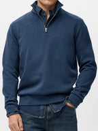 Abel | Half Zip Fleece Mens Sweatshirt, Navy Blue