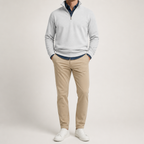 Abel | Half Zip Fleece Mens Sweatshirt, White