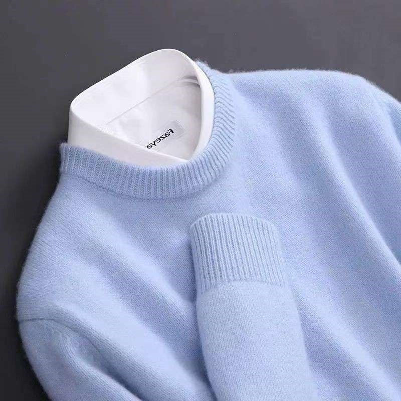 Adrian | Mens Slim Fit Round Neck Knit Sweater Crewneck Pullover