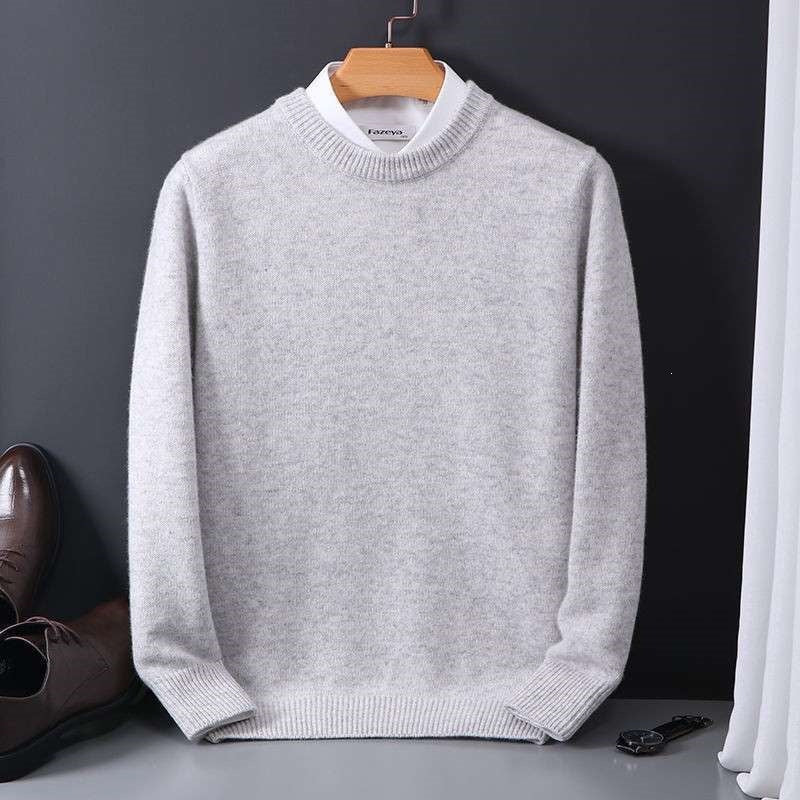 Adrian | Mens Slim Fit Round Neck Knit Sweater Crewneck Pullover