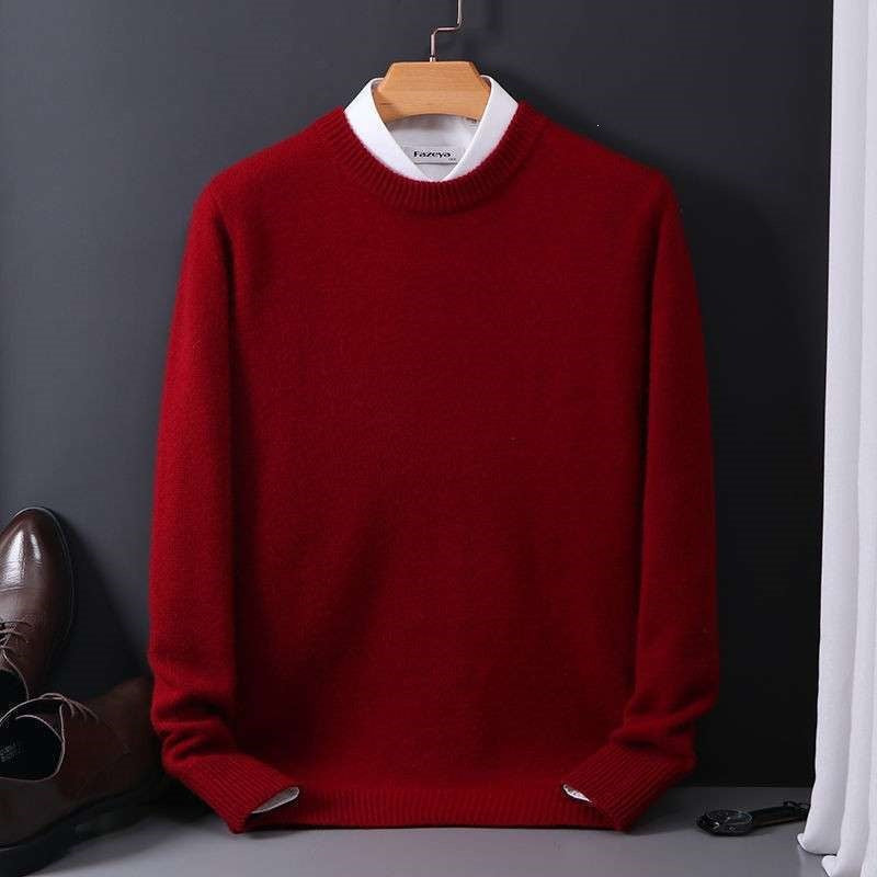 Adrian | Mens Slim Fit Round Neck Knit Sweater Crewneck Pullover