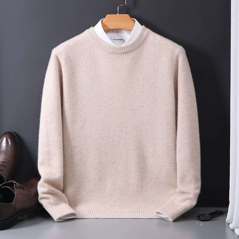 Adrian | Mens Slim Fit Round Neck Knit Sweater Crewneck Pullover
