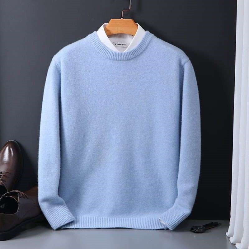 Adrian | Mens Slim Fit Round Neck Knit Sweater Crewneck Pullover