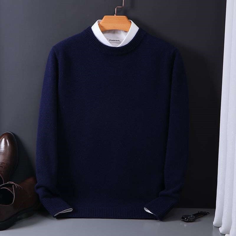 Adrian | Mens Slim Fit Round Neck Knit Sweater Crewneck Pullover