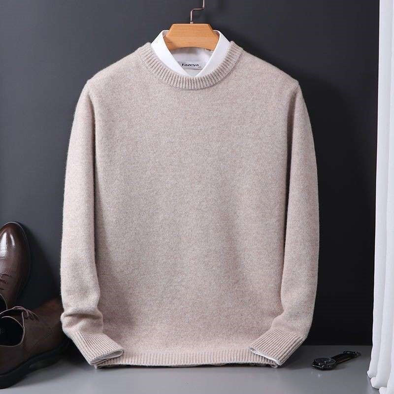 Adrian | Mens Slim Fit Round Neck Knit Sweater Crewneck Pullover
