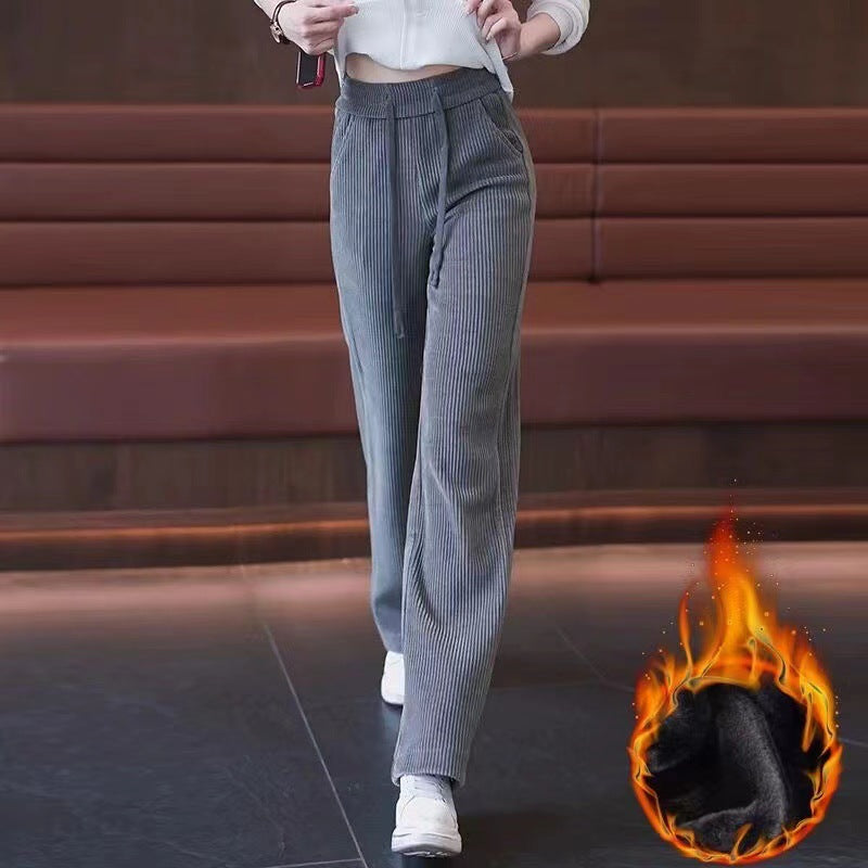 Agnes | Womens Corduroy Wide Leg High Waisted Casual Pants