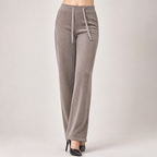 Agnes | Womens Corduroy Wide Leg High Waisted Casual Pants, Khaki 2