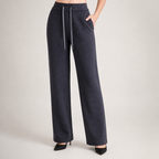 Agnes | Womens Corduroy Wide Leg High Waisted Casual Pants, Gray