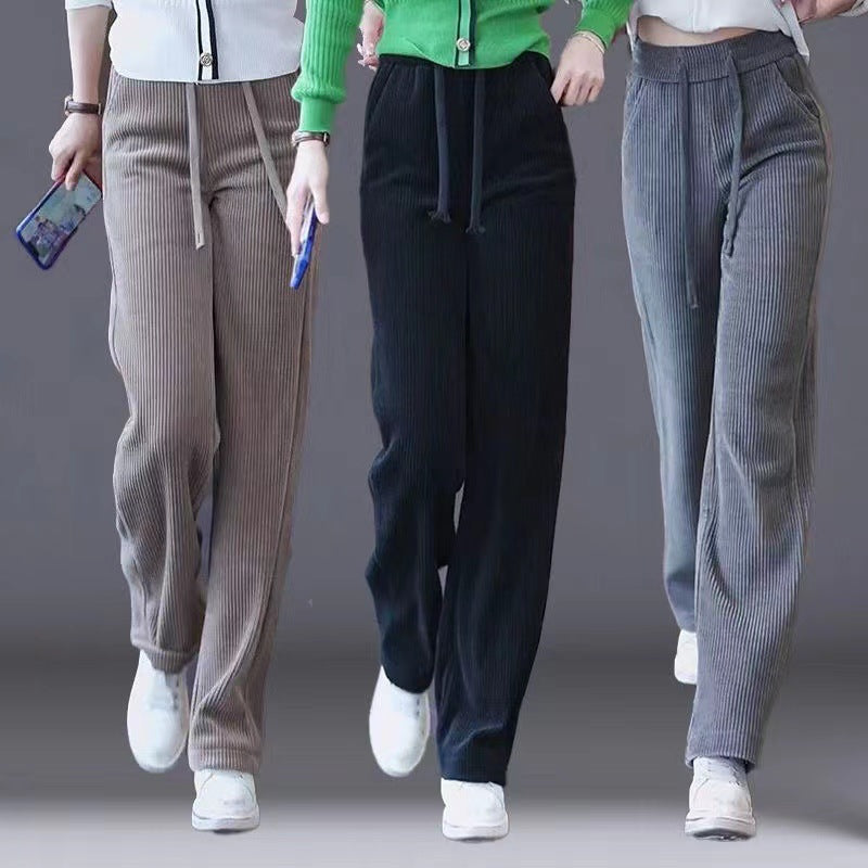 Agnes | Womens Corduroy Wide Leg High Waisted Casual Pants