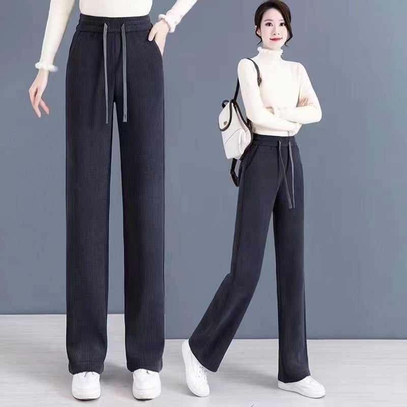 Agnes | Womens Corduroy Wide Leg High Waisted Casual Pants