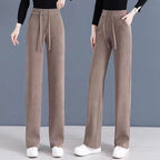 Agnes | Womens Corduroy Wide Leg High Waisted Casual Pants