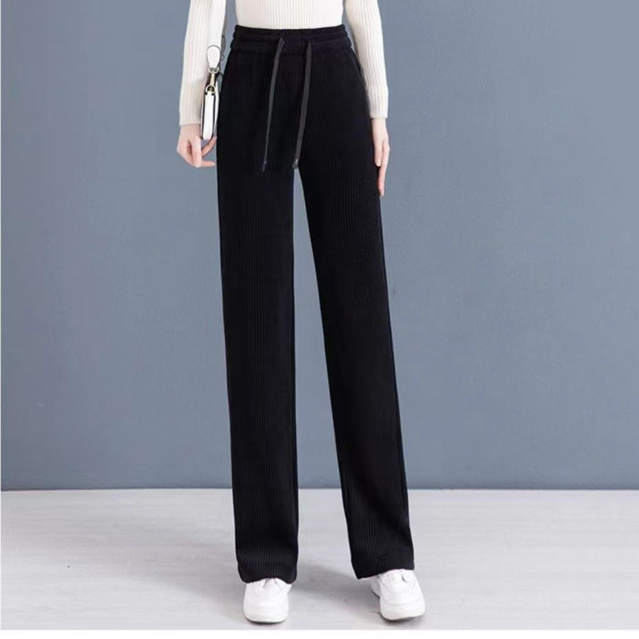 Agnes | Womens Corduroy Wide Leg High Waisted Casual Pants