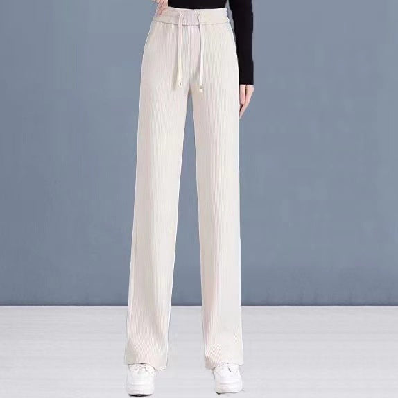 Agnes | Womens Corduroy Wide Leg High Waisted Casual Pants