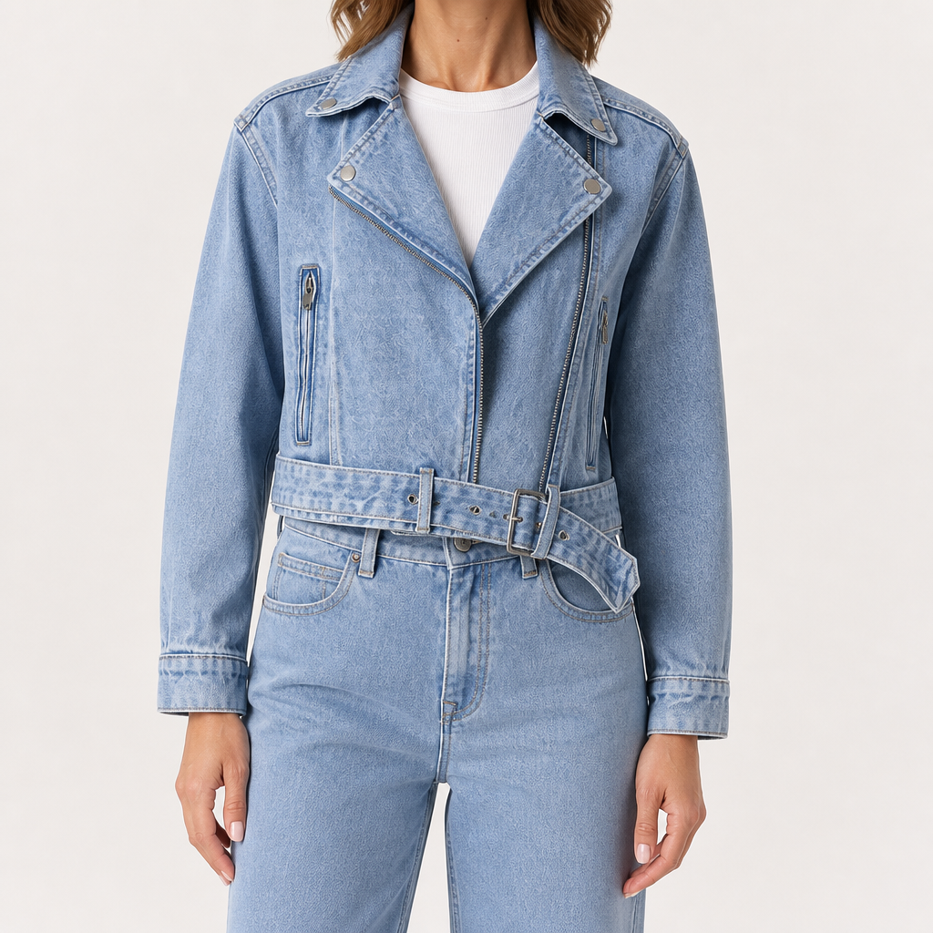 Aileen | Womens Cotton Washed Denim Jacket, Blue