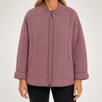 Ainsley | Womens Stand Collar Padded Winter Puffer Jacket, Pink
