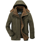 Alaric | Fleece Lined Hooded Mens Winter Coat, Green