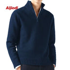 Alaric | Mens Zip Collar Wool Knitted Jumper - 5