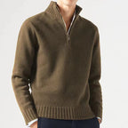 Albert | Mens Wool Knit Zip Collar Pullover Sweater