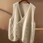 Alberta | Womens Sweater Vest V Neck Button Down Knitted Top
