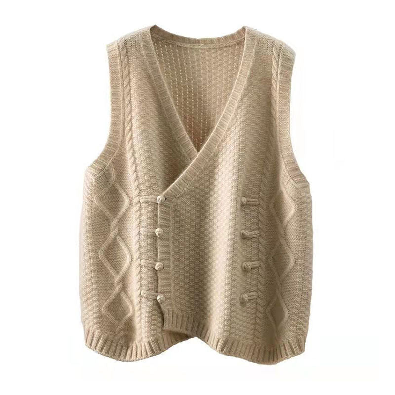 Alberta | Womens Sweater Vest V Neck Button Down Knitted Top