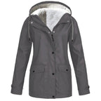 Alden | Waterproof Fleece Lined Hooded Winter Rain Work Soft Shell Jacket - Grey