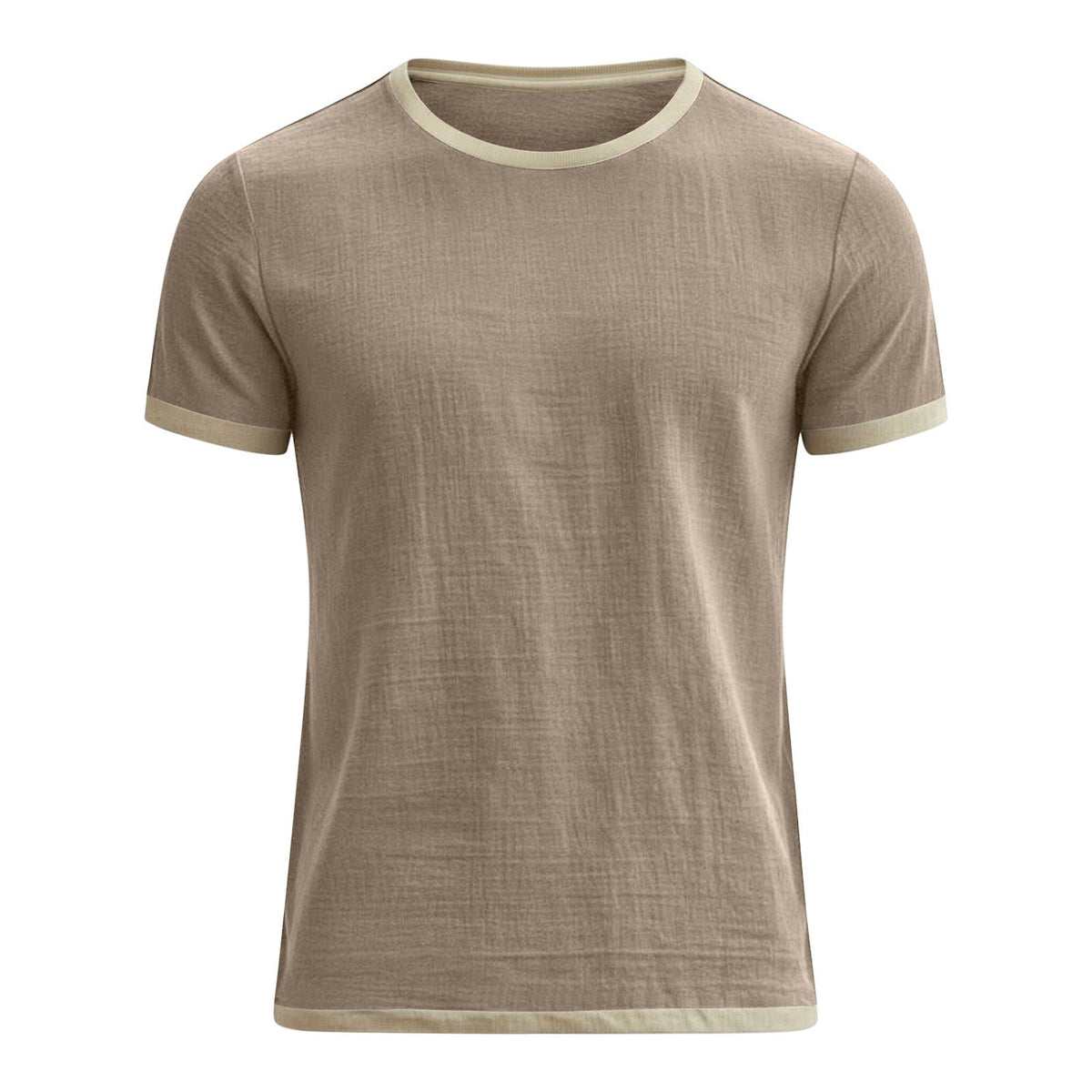 Alec | Mens Cotton Linen T Shirt Short Sleeve Round Neck Tee