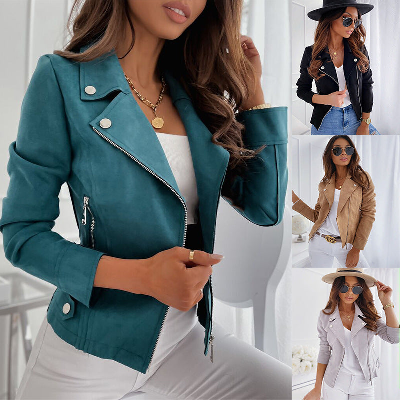 Alexia | Womens Faux Leather Jacket Slim Fit Fitted Casual Outerwear