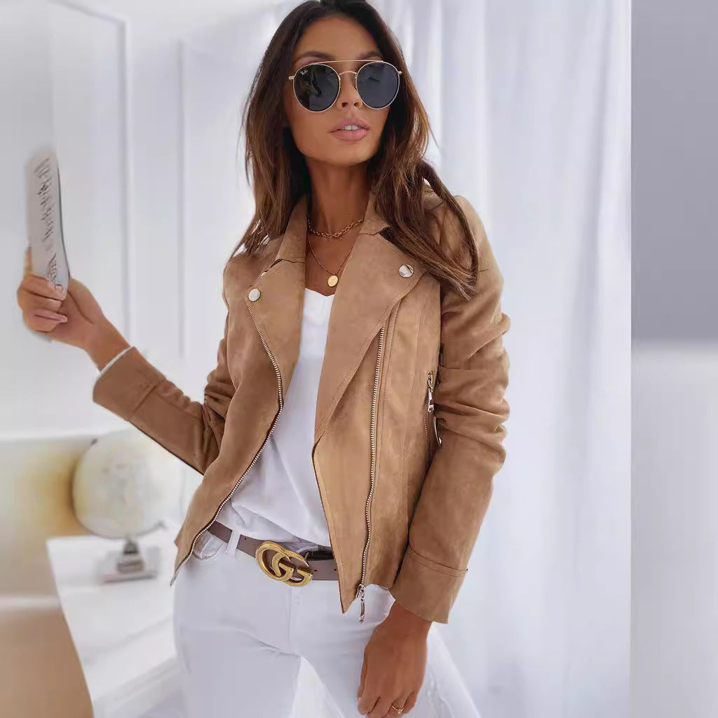 Alexia | Womens Faux Leather Jacket Slim Fit Fitted Casual Outerwear