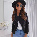 Alexia | Womens Faux Leather Jacket Slim Fit Fitted Casual Outerwear