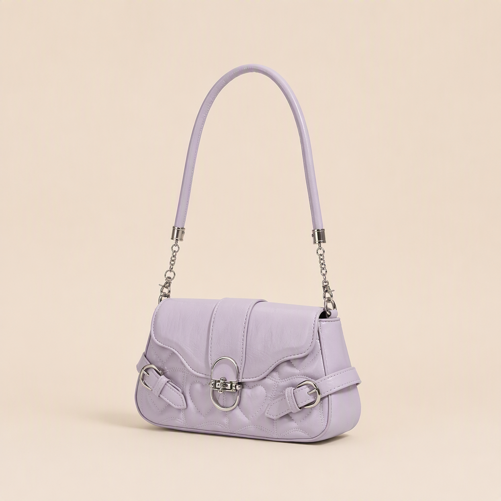 Alexis | Womens Small Baguette Shoulder Bag Underarm Purse Handbag, Purple