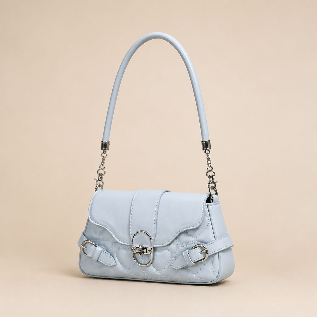 Alexis | Womens Small Baguette Shoulder Bag Underarm Purse Handbag, Blue