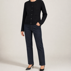Alicia | Womens Wool Blend Knit Button Pocket Cardigan Sweater, Black