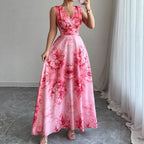Allison | Womens Boho Bohemian Long Sleeve Flowy Beach Holiday Vacation Maxi Dress