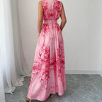 Allison | Womens Boho Bohemian Long Sleeve Flowy Beach Holiday Vacation Maxi Dress