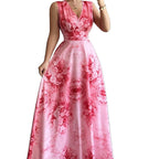Allison | Womens Boho Bohemian Long Sleeve Flowy Beach Holiday Vacation Maxi Dress