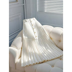 Althea | Womens High Waisted Pleated Flowy Elegant Long Maxi Skirt
