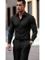 Ambrose | Mens Slim Fit Long Sleeve Formal Business Shirt Non Iron - 2