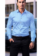 Ambrose | Mens Slim Fit Long Sleeve Formal Business Shirt Non Iron - 5
