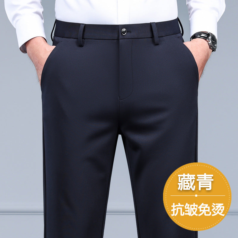 Ambrose | Mens Stretch Non Iron Dress Pants, Navy Blue