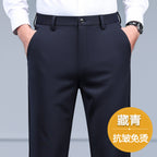 Ambrose | Mens Stretch Non Iron Dress Pants, Navy Blue