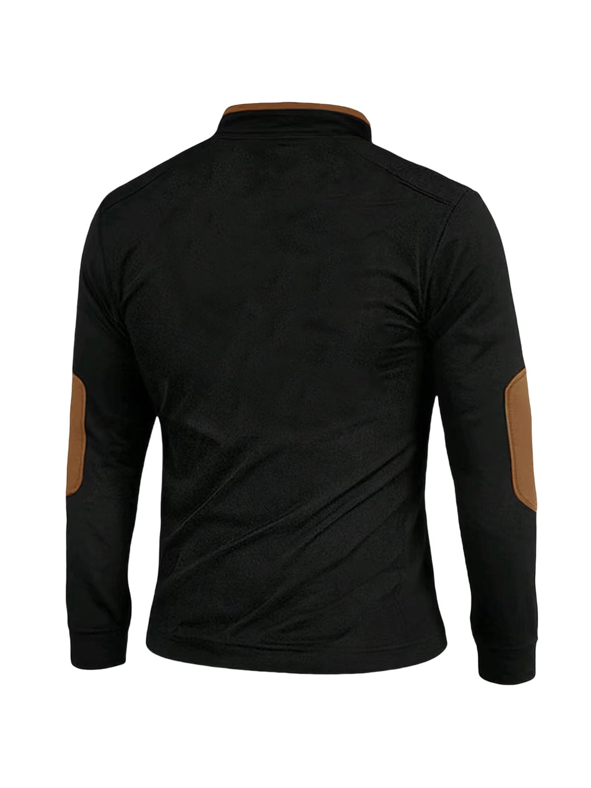 Andrew | Mens Long Sleeve Polo Shirt Stand Collar Color Block Top