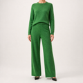Angelina | Womens High Neck Knit Sweater And Pants Two Piece Set, Green