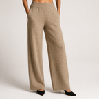 Angelina | Womens High Neck Knit Sweater And Pants Two Piece Set, Khaki