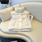 Anita | Womens Cropped Stand Collar Lightweight Quilted Puffer Vest Jacket, White