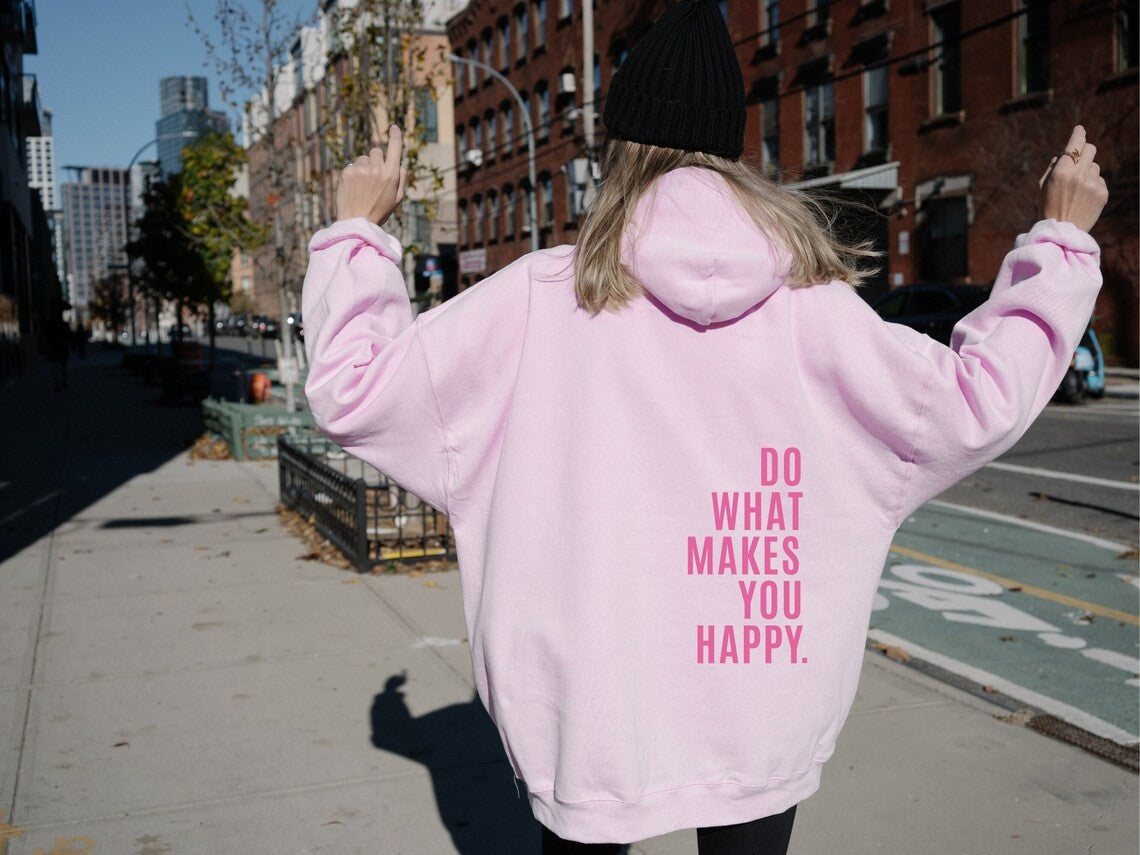 Ann | Womens Vintage Letter Print Hooded Sweatshirt Loose Pullover Hoodie