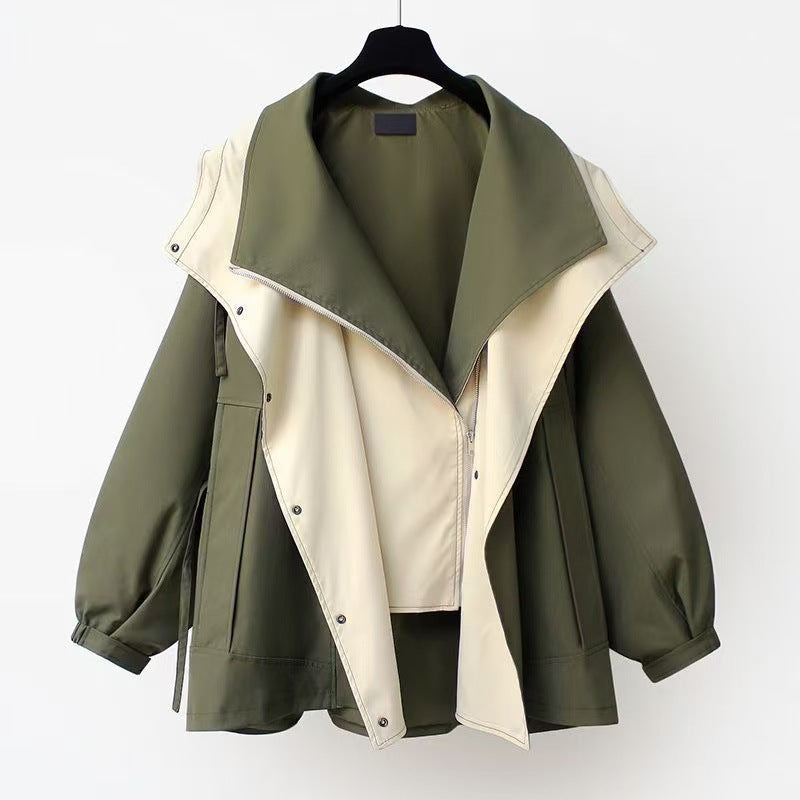 Anna | Womens Windbreaker Jacket Hooded Zip Lightweight Loose Coat