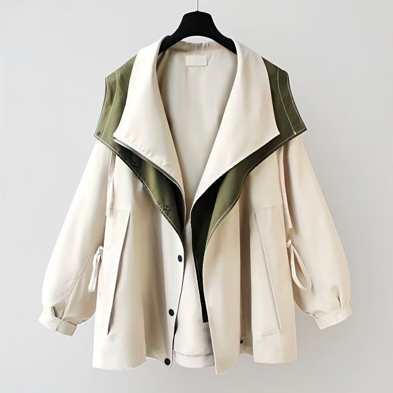 Anna | Womens Windbreaker Jacket Hooded Zip Lightweight Loose Coat